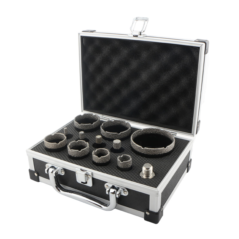 12pcs M14 Dry Vacuum Brazed Diamond Hole Saw Black Box(Set D)