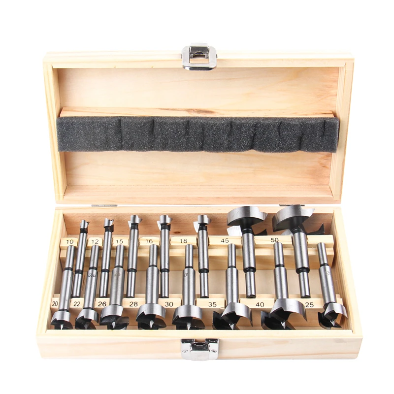 12PCS High Quality Round Shank Carbon Steel Wood Boring Forstner Drill Bits Tool for Wood Working