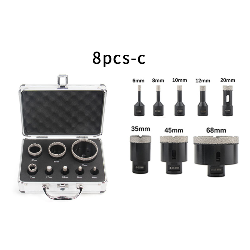 8pcs M14 Dry Vacuum Brazed Diamond Hole Saw (Set B)