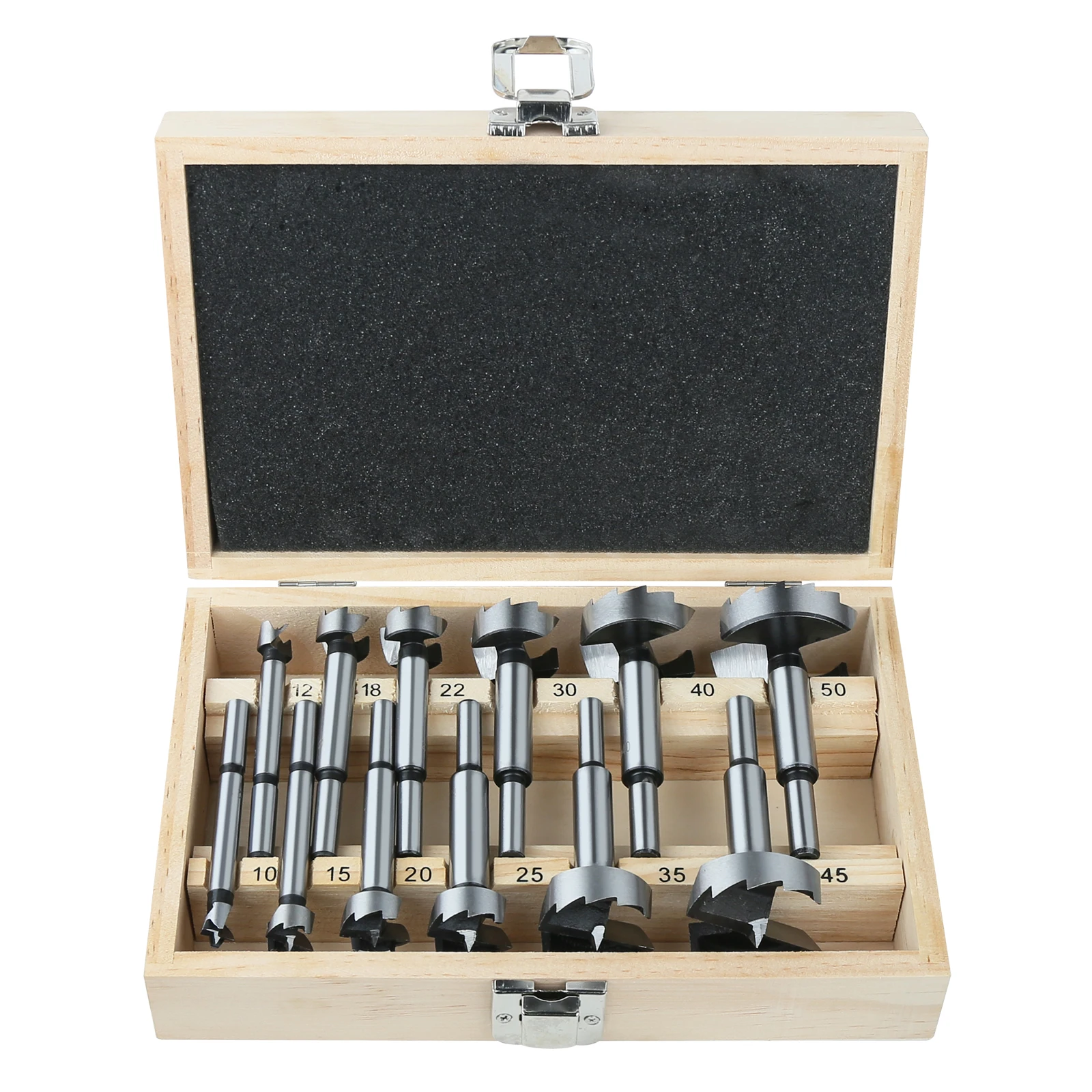 16PCS High Carbon Steel Forstner Tips Wood Working Tools Hole Saw Cutter Hinge Boring Drill Bits Round Shank